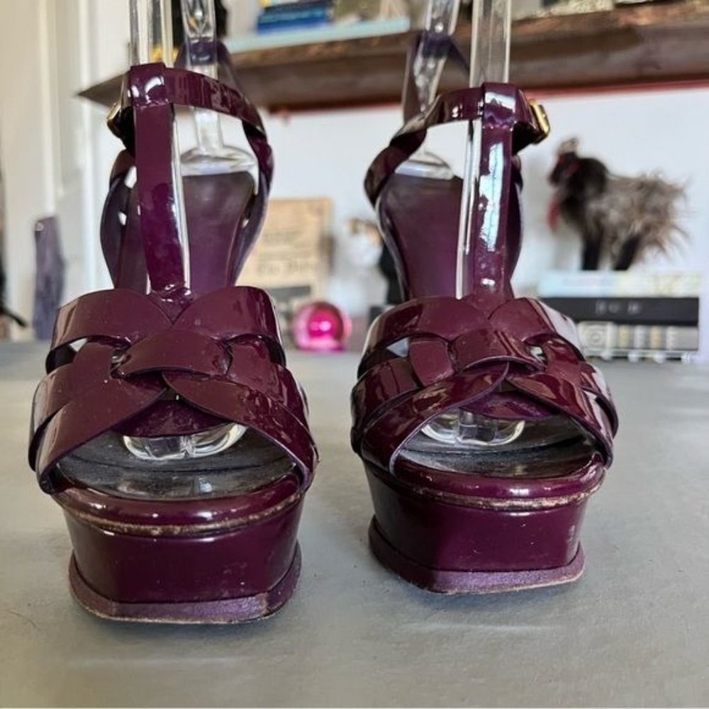 YSL Saint Luarent Tribute Platform Sandal Heels - Picture 5 of 7